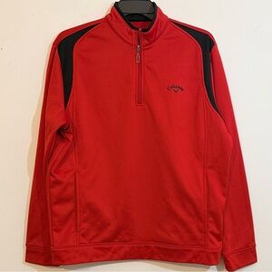 Callaway Golf Red Black 1/4 Zip Performance Pullover Men’s L